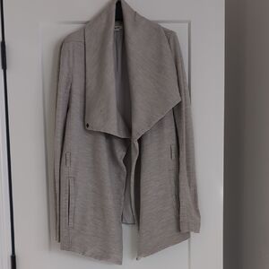 Helmut Lang Ash Gray Draped Wool Cardigan Jacket
